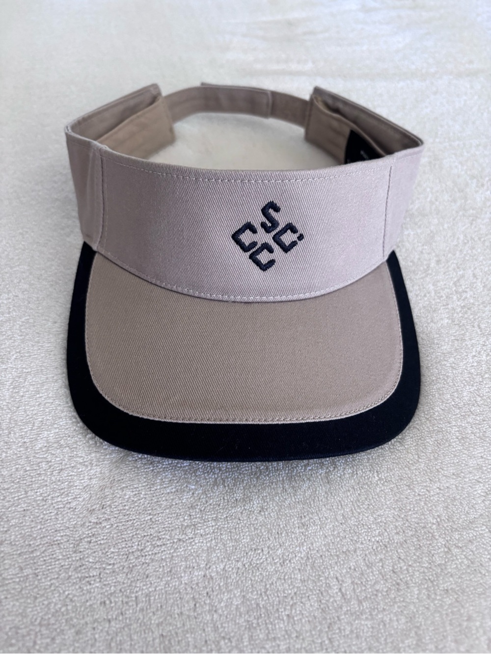 Classic Men's Visor with Embroidered Logo - Taupe/Black Cap America